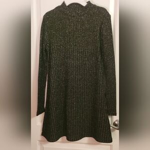 Urban Outfitters Black and Silver Knit Mini Sweater Dress